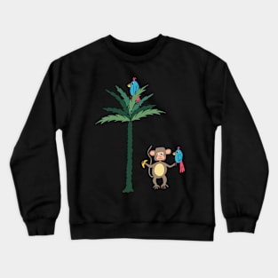 Monkey and parrot - kids decor and stickers Crewneck Sweatshirt